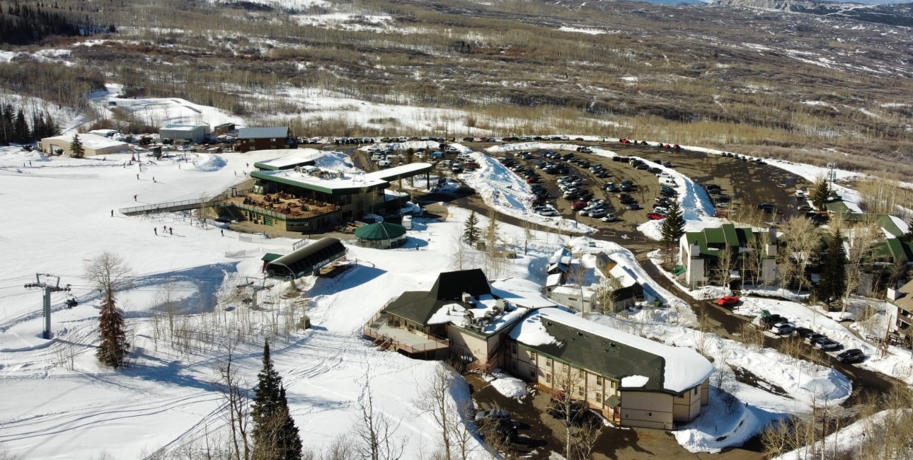 Aerial view of Powderhorn Resort