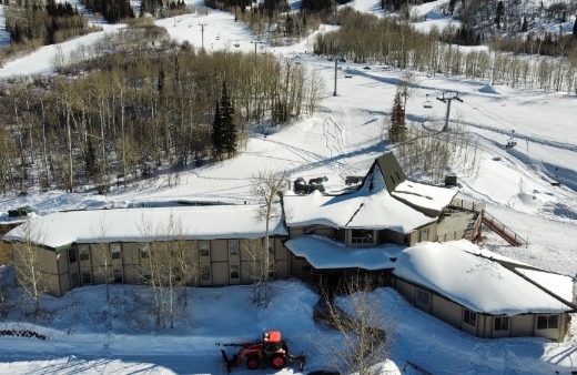 Slopeside lodge exterior
