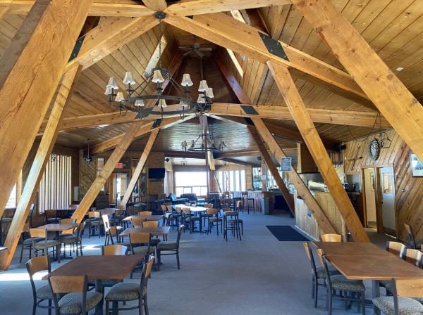 Slopeside restaurant with mountain views